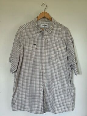 Poncho Childress Western Short Sleeve Shirt Grey Plaid Pearl Buttons Mens XXL
